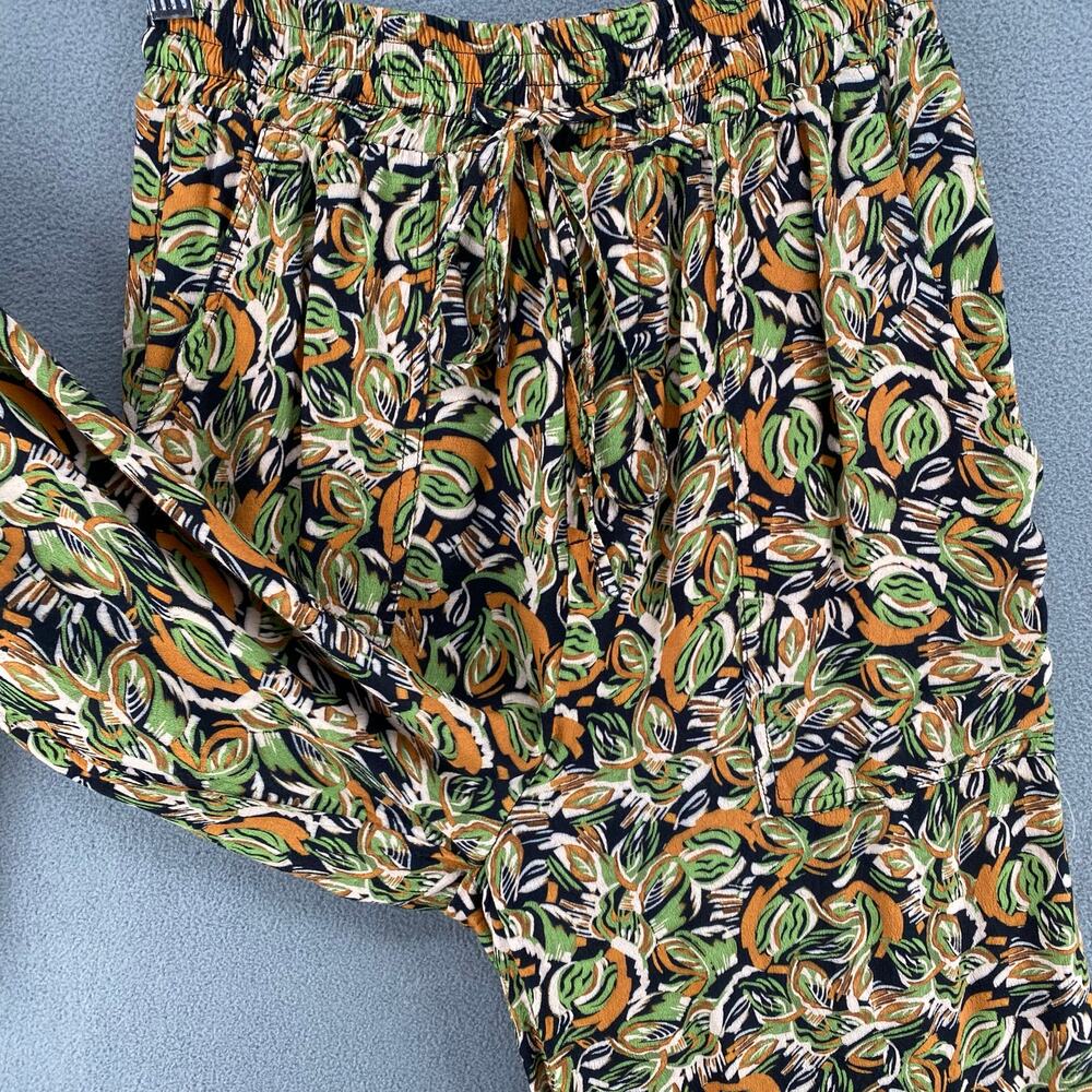 ASTR the Label Femi Wide Leg Boho Pants Womens S Black Multi Elastic Waist - Picture 4 of 14